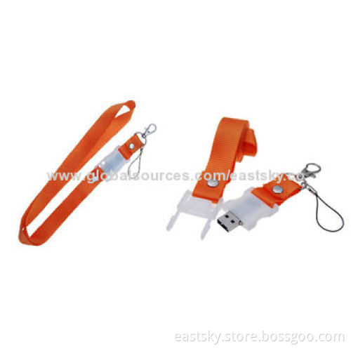 Custom Lanyard Flash Drive, Perfect for Convention and Business Use, Printed Logo on USB and LanyardNew